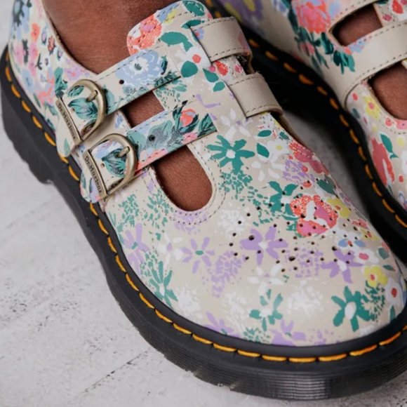 DR. MARTENS 8065 FLORAL MASH UP LEATHER MARY JANE MSRP$170 Super Cute - Picture 7 of 16
